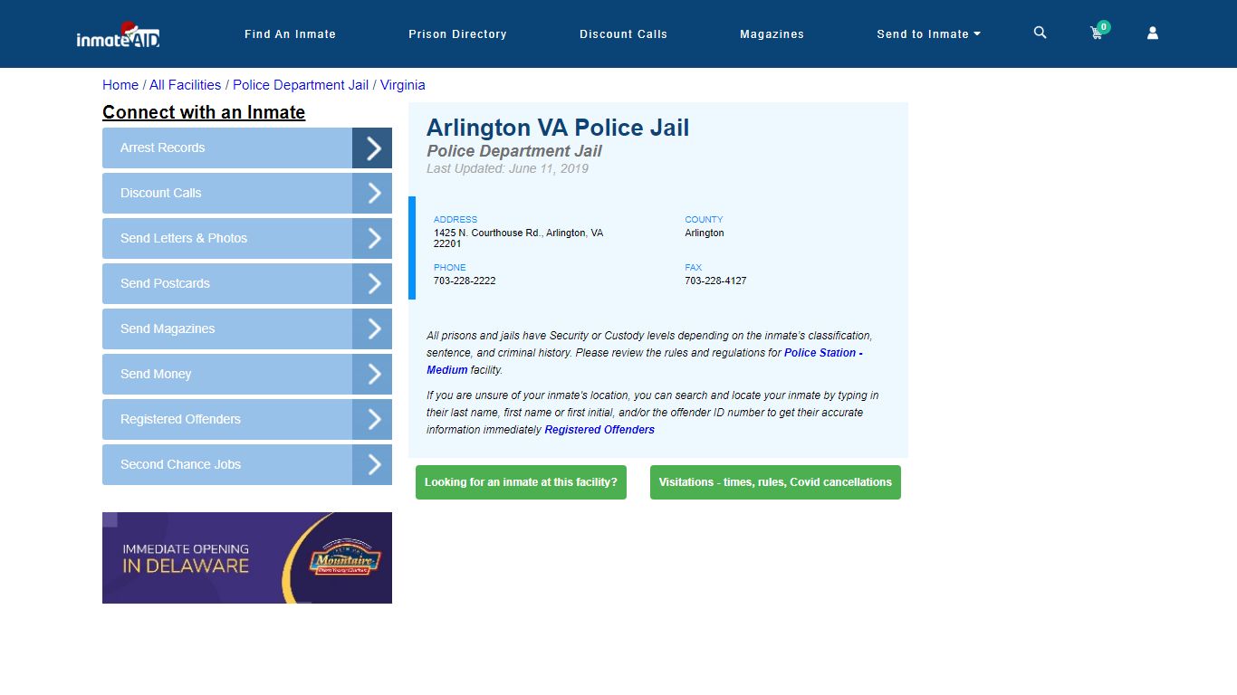 Arlington VA Police Jail & Inmate Search - Arlington, VA